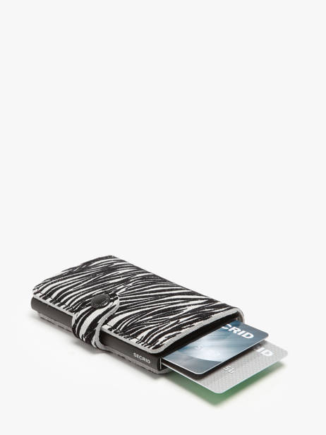 Porte-cartes Mini Zébra Cuir Secrid Noir animal MZE vue secondaire 1