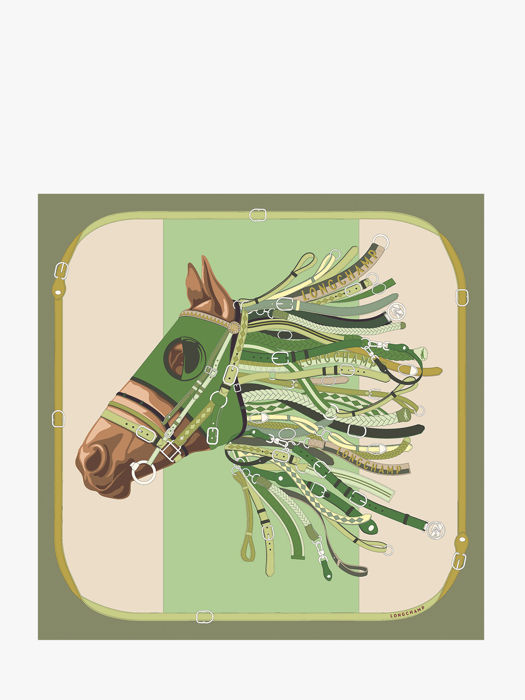 Longchamp Soie gots Etole Vert