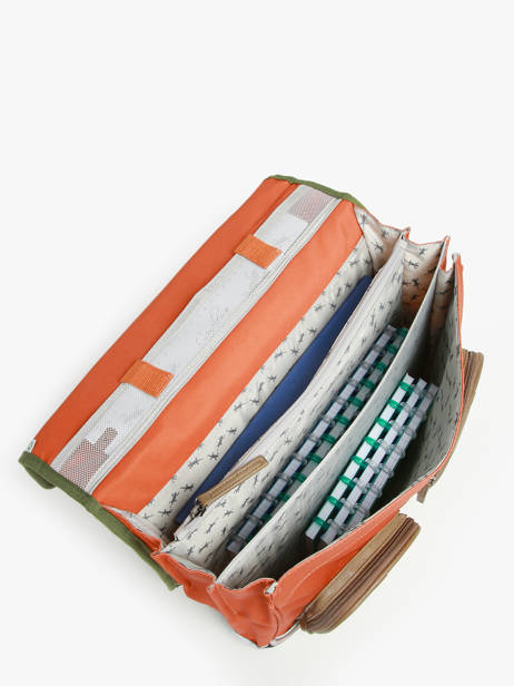 Cartable 3 Compartiments Cameleon Orange vintage urban PBVBCA41 vue secondaire 3
