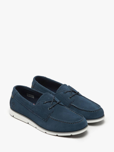 Moccasins Grafton Bay Lace Up In Leather Timberland Blue men 42X7EP31 other view 2