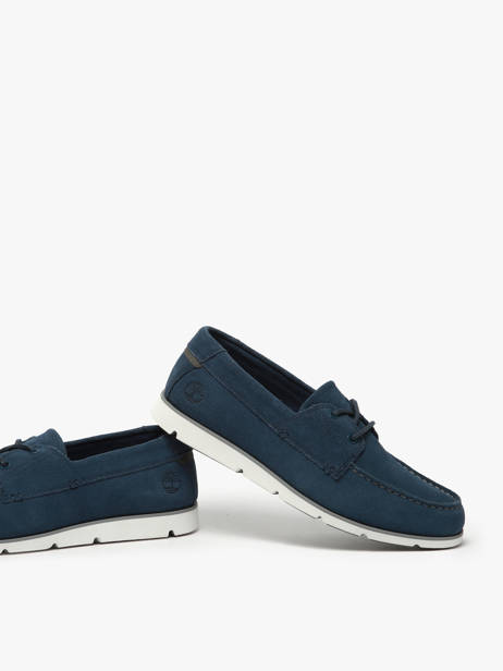 Moccasins Grafton Bay Lace Up In Leather Timberland Blue men 42X7EP31 other view 3