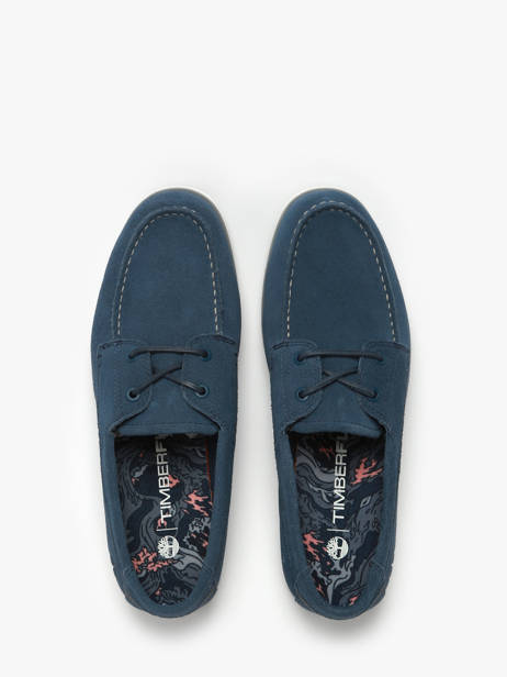 Moccasins Grafton Bay Lace Up In Leather Timberland Blue men 42X7EP31 other view 4