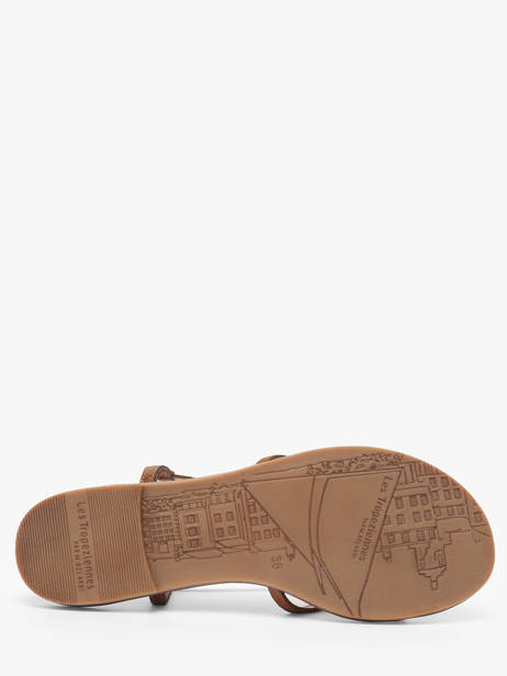 Flip Flops Monagum In Leather Les tropeziennes Brown women MONAGUM other view 4