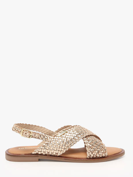 Flip Flops Doa In Leather Les tropeziennes Gold women DOA