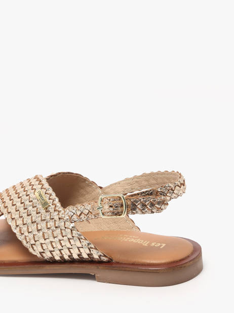 Flip Flops Doa In Leather Les tropeziennes Gold women DOA other view 2