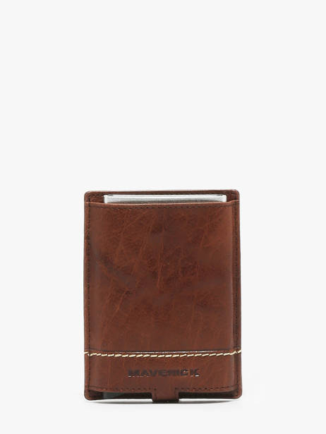 Card Holder Leather Maverick Brown rough gear MAVRG061