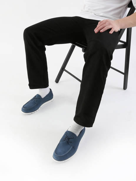 Moccasins Grafton Bay Lace Up In Leather Timberland Blue men 42X7EP31 other view 1