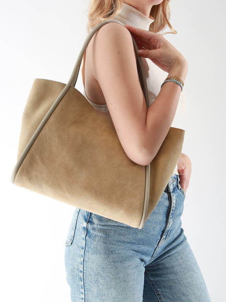 Sac Bandoulière Velvet Caviar Cuir Milano Beige velvet caviar VC24021 vue secondaire 1