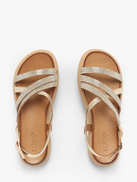 Sandals In Leather Inuovo Gold women A96051 other view 3