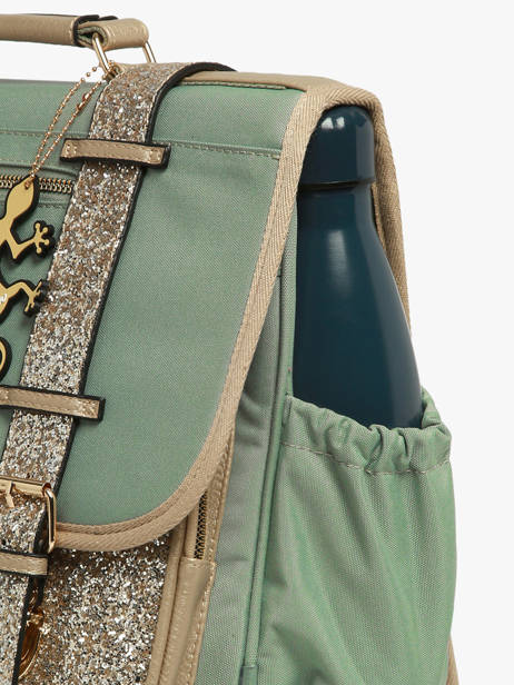 Satchel For Kids 2 Compartments Cameleon Green vintage fantasy CA38 other view 5