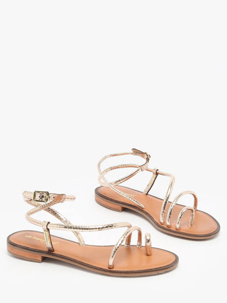 Flip Flops Hatrio In Leather Les tropeziennes Gold women HATRIO other view 1