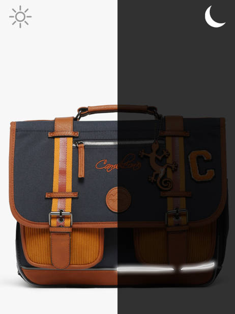 Cartable Enfant 2 Compartiments Cameleon Bleu vintage urban CA38 vue secondaire 8