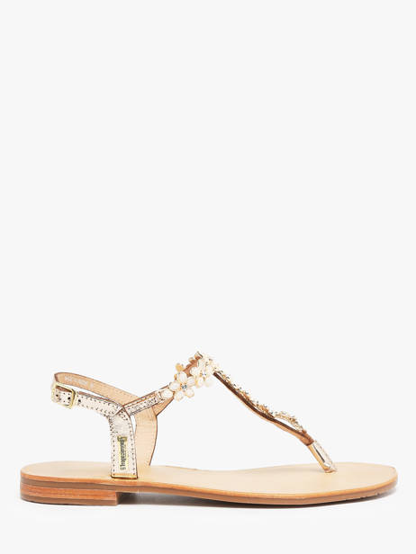 Flip Flops In Leather Les tropeziennes Gold women HOFLEUR