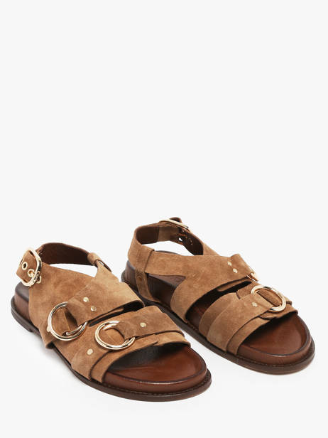 Sandals In Leather Inuovo Brown women D51011 other view 1