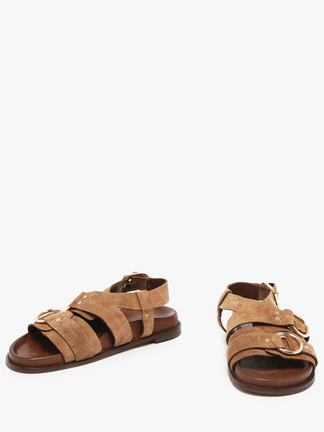 Sandals In Leather Inuovo Brown women D51011 other view 2