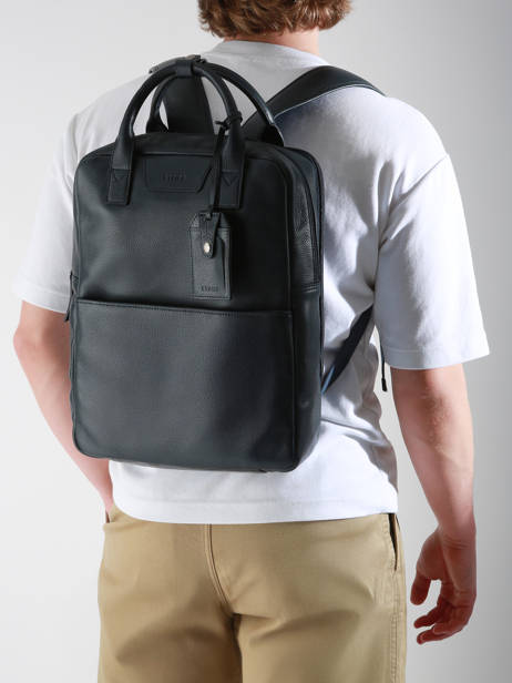 Sac à Dos Business Flandres 2 Compartiments Cuir Etrier Bleu flandres EFLA8272 vue secondaire 1