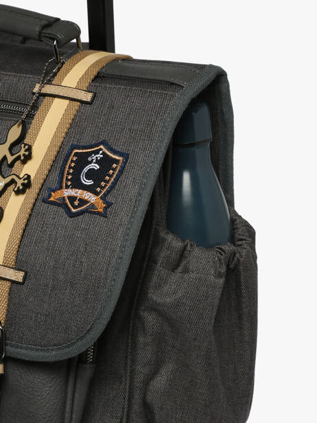 Cartable à Roulettes Enfant 2 Compartiments Cameleon Gris vintage urban CR38 vue secondaire 6