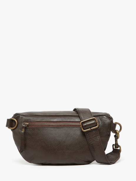 Leather Cow Belt Bag Basilic pepper Brown cow BCOW55 other view 4