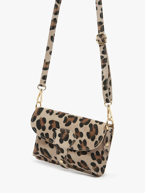 Crossbody Bag Velvet Leopardo Leather Milano Beige velvet leopardo VL260612 other view 2