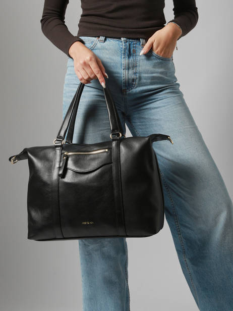 Sac Porté épaule Vintage Cuir Nat et nin Noir vintage THYLANE vue secondaire 1