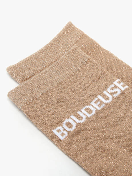 Chaussettes Femme Têtue Long Glitter Pieces Beige girl 17162499 vue secondaire 1