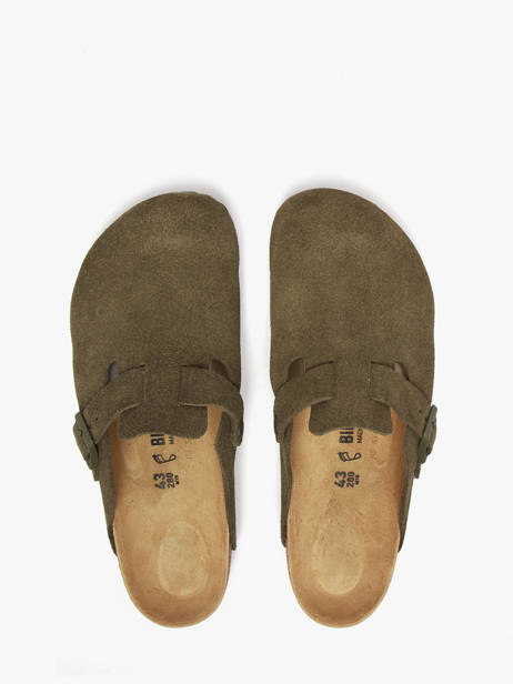 Mules Boston En Cuir Birkenstock Vert men 1024721 vue secondaire 3