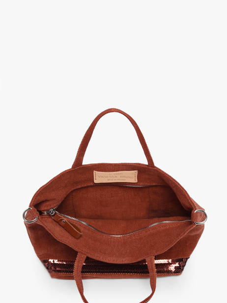Sac Bandoulière Baby Cabas Lin Paillettes Vanessa bruno Orange cabas lin 31V40410 vue secondaire 3