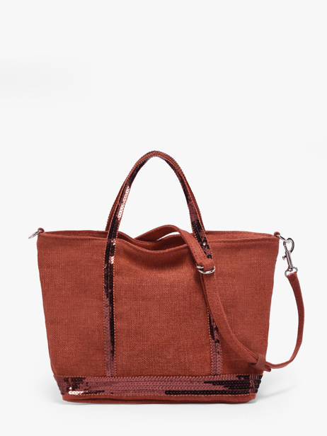 Sac Bandoulière Baby Cabas Lin Paillettes Vanessa bruno Orange cabas lin 31V40410 vue secondaire 4