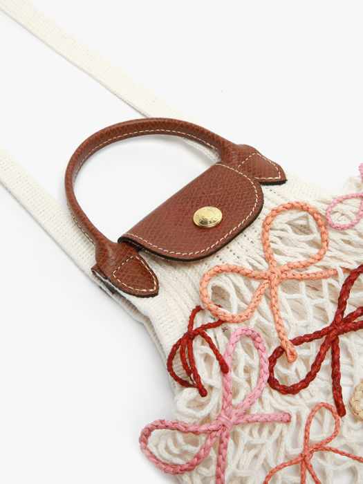 Longchamp Le pliage filet raphia Clutches Beige