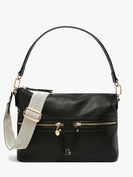 Sac Porté épaule Zip Lulu castagnette Noir zip ALCIDE