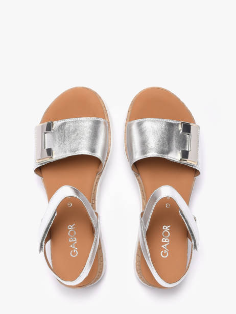 Platform Sandals In Leather Gabor Silver women 10 other view 3