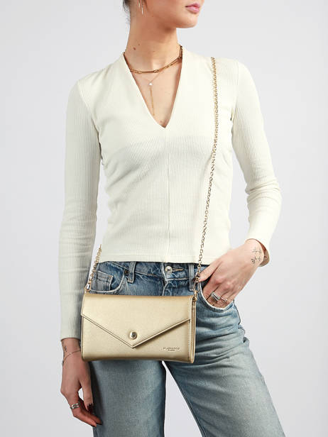 Clutch Miniprix Gold saffiano F5017 other view 1