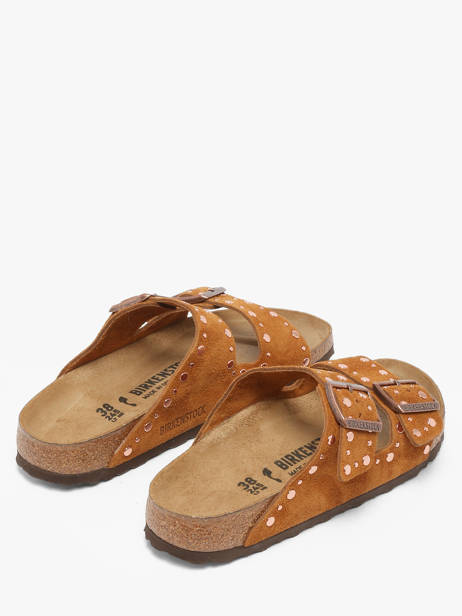 Slippers Arizona Rivet In Leather Birkenstock Brown women 1031731 other view 2