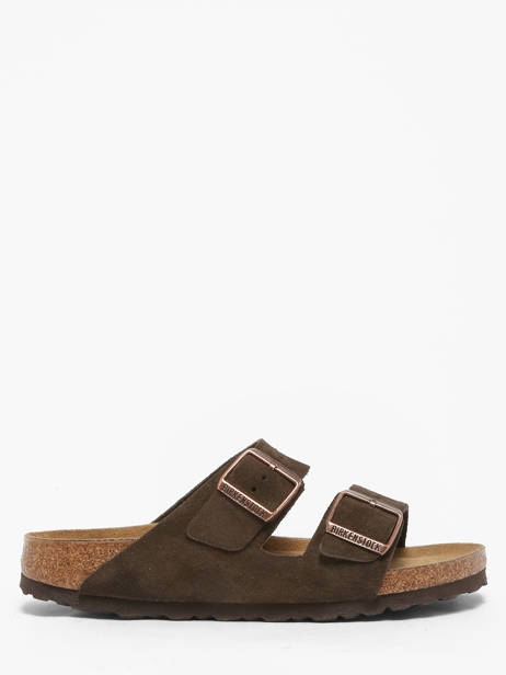 Slippers Arizona In Leather Birkenstock Brown women 951313