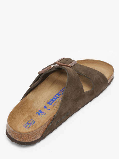 Slippers Arizona In Leather Birkenstock Brown women 951313 other view 2
