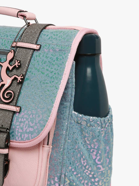 Wheeled Schoolbag 2 Compartments Cameleon Blue vintage fantasy PBVGCA38 other view 5