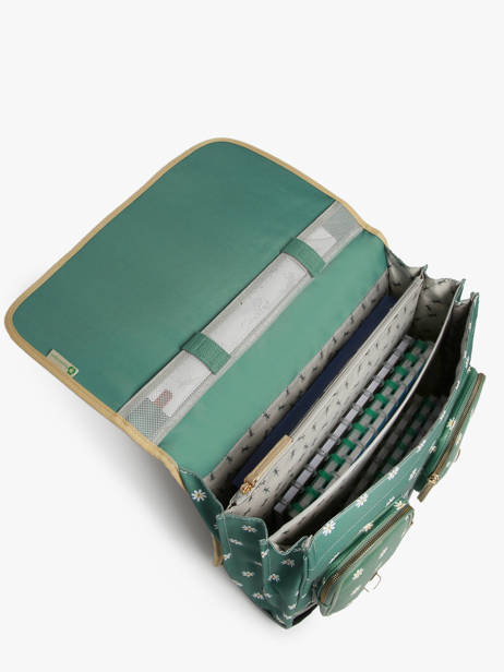 Wheeled Schoolbag 3 Compartments Cameleon Green vintage fantasy PBVGCA41 other view 3