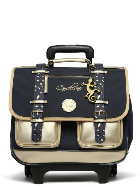 Schoolbag On Wheels For Kids 2 Compartments Cameleon Blue vintage fantasy PBVGCR38 other view 8