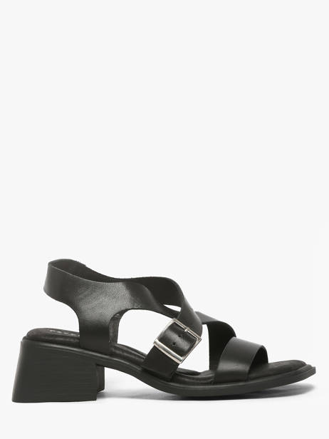 Sandales à Talon En Cuir Pavement Noir accessoires 25273