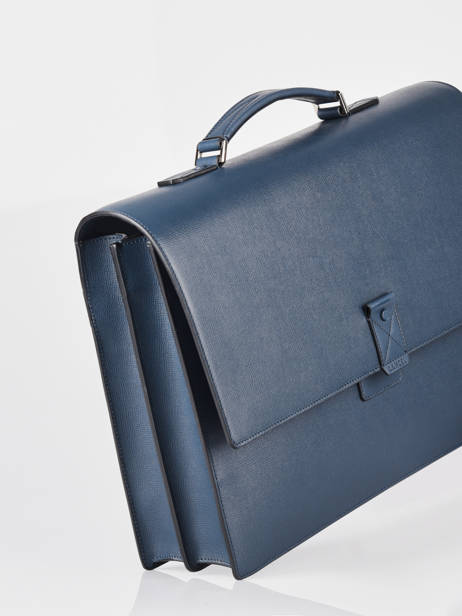 Serviette Albert 2 Compartiments Cuir Lancel Bleu albert A07986 vue secondaire 1